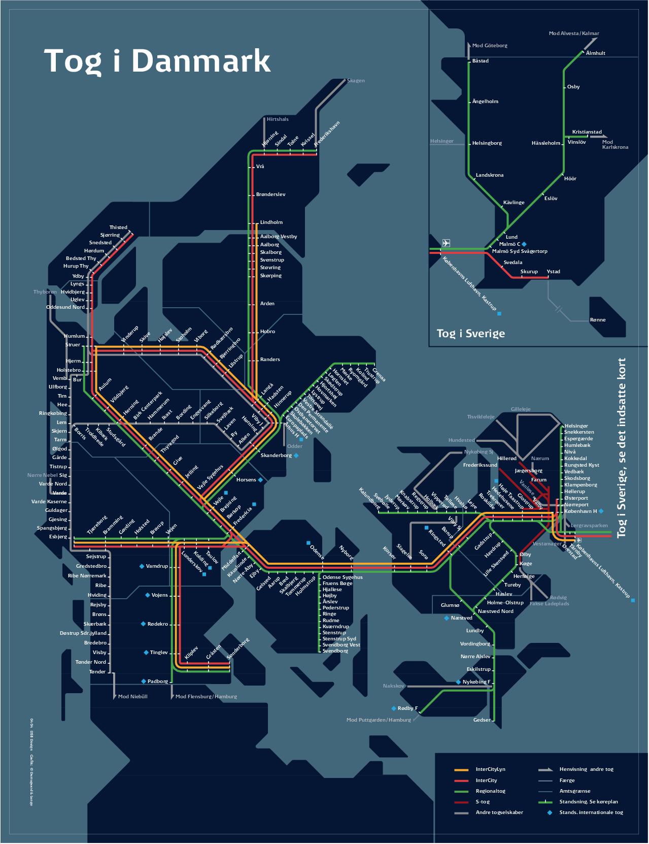 Train Map Copenhagen Denmark 