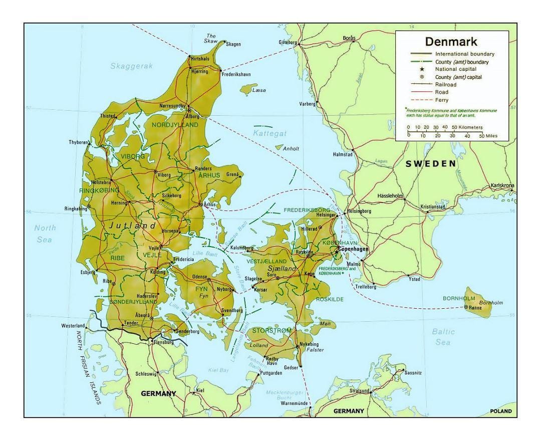 Map of denmark kommune