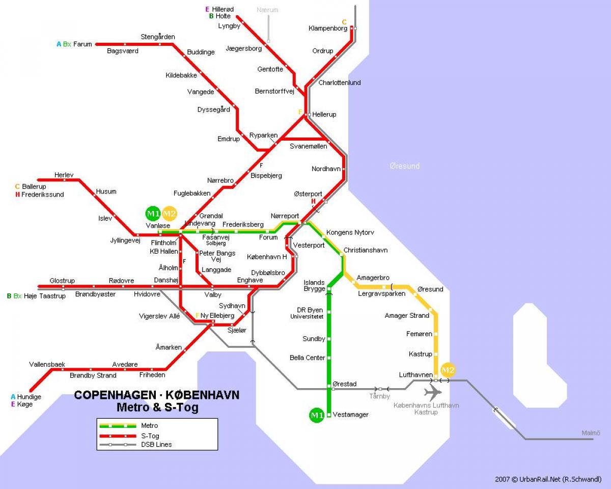 Map of denmark metro 