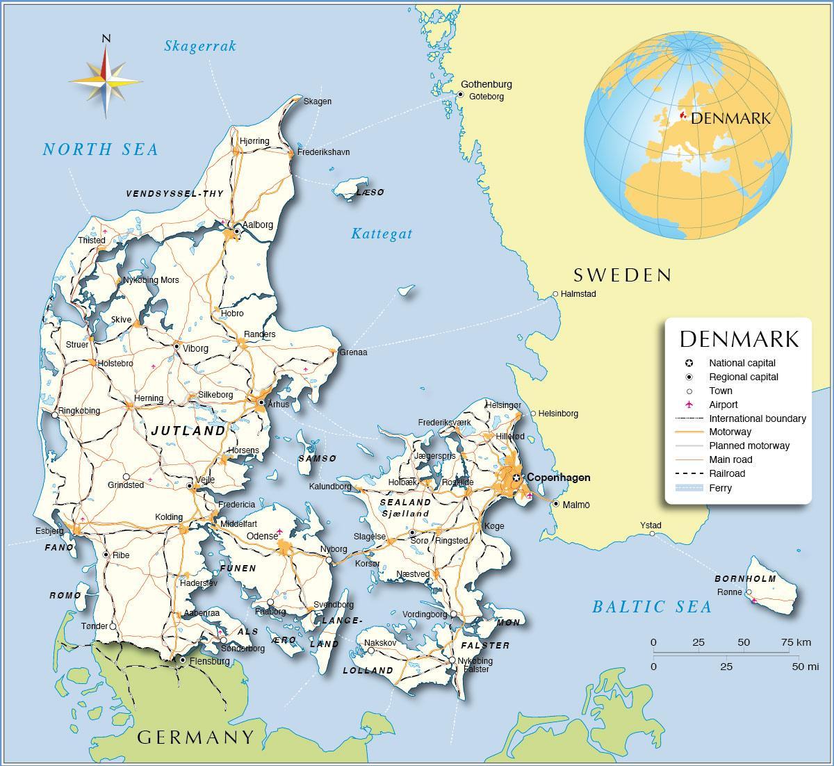 Map of denmark ports