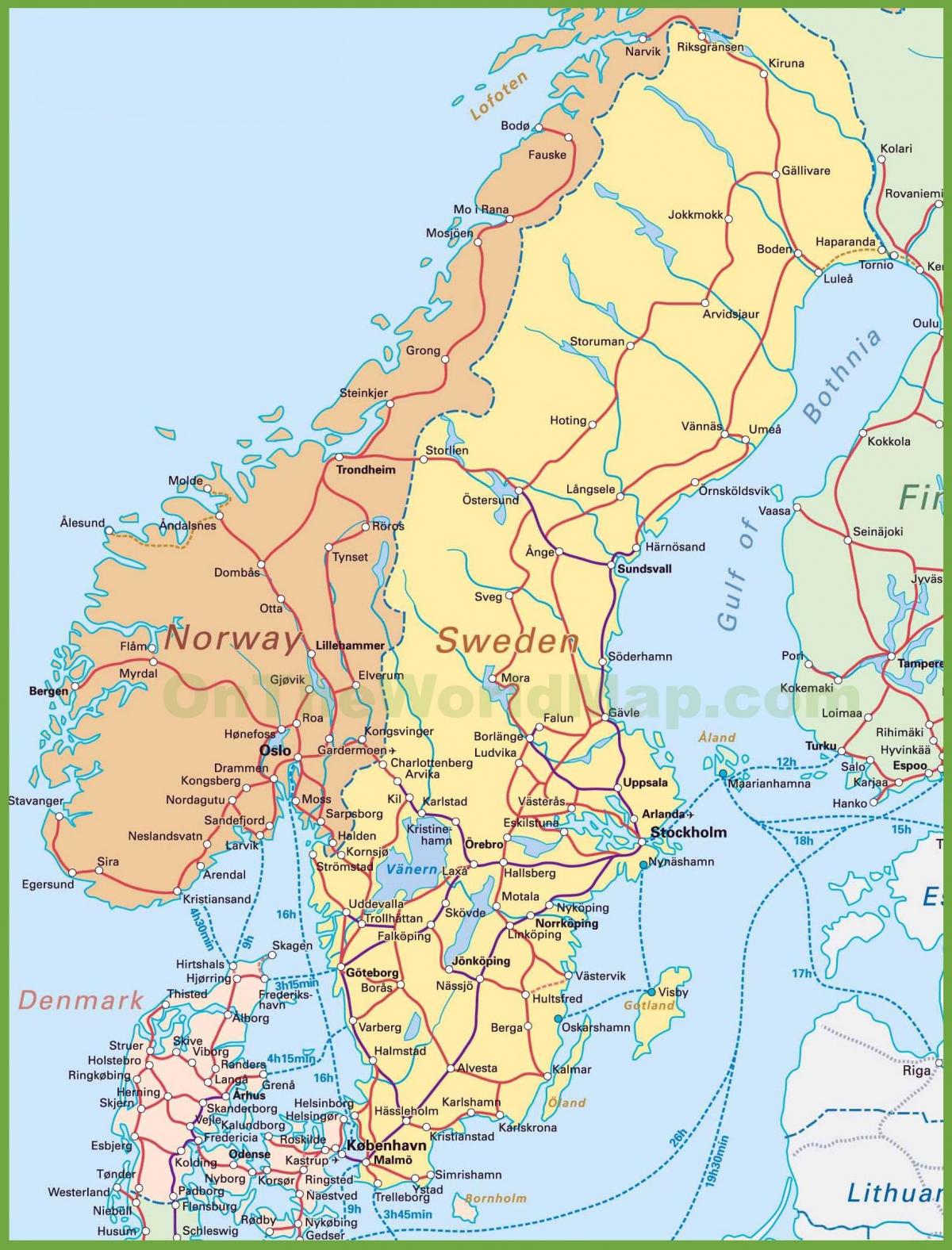 map of denmark and norway
