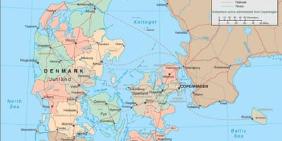 Map of denmark ferry 