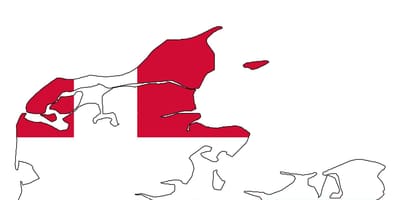 Map of denmark flag 